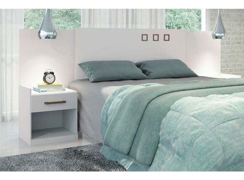 Painel Cama Box Madeirado Branco Casal/queen Havana Plus 2 M