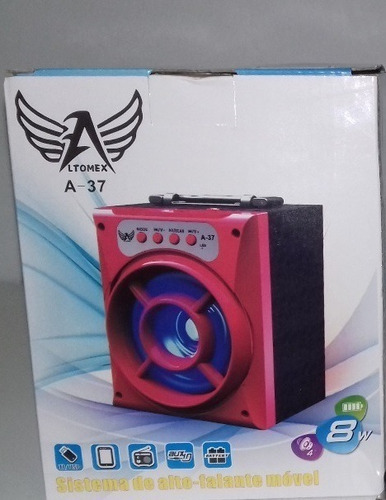 Caixa De Som Altomex A-37 Bluetooth Portatil