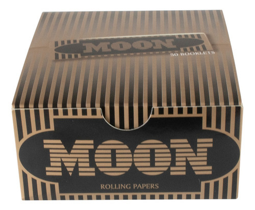 1 Caixa Seda Moon King Size Preta Gold Smoking C/50 Atacado