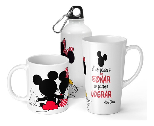 Set De Taza + Botella + Taza Conica Mickey Mouse 2