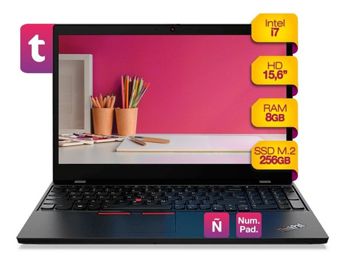 Imagen 1 de 10 de Notebook I7 Thinkpad L15 8gb Ssd 256 Gb M.2 15.6 Hd Fdos