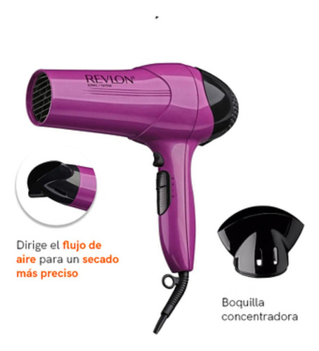 Imagen 2 de 10 de Secador De Pelo Revlon Rvdr773pla2a Violeta 2000 Watts