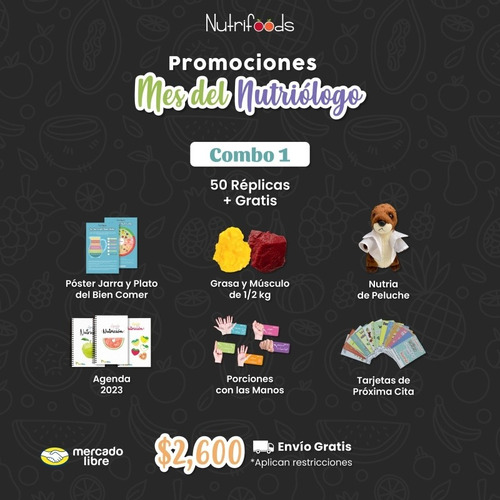 Kit 1/ Réplicas De Alimentos/ Día Del Nutriólogo/ 50 Pzas