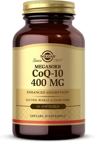 Coq10 400 Mg Megasorb Solgar 60 Capsulas Blandas Sabor Neutro