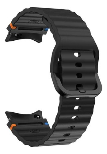 Malla Wave Compatible Con Samsung Galaxy Watch 4 5 6 7 40 44mm 5 Pro Generica Marca Miaband Negro