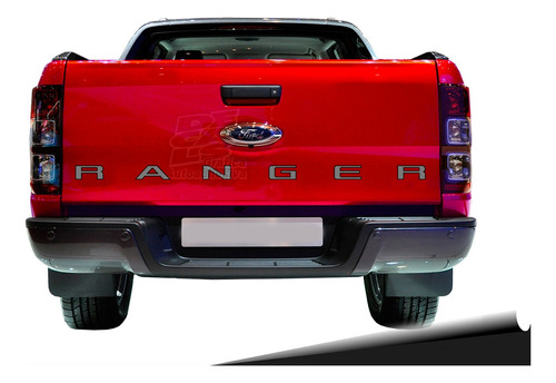 Calco Ford Ranger Portón Gris Plata Borde Negro