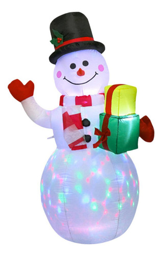 150cm Muñeco De Nieve Inflable Navideño Iluminado Decoración