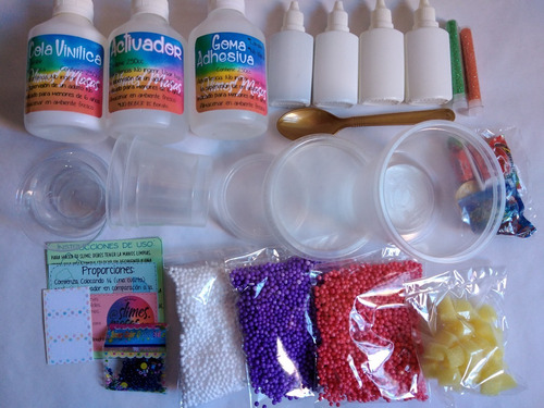 Kit Mediano Para Hacer Slime Glitter Crunchy + De 700ml