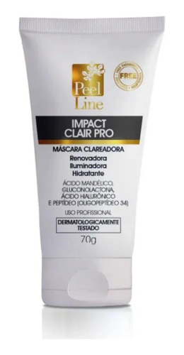 Máscara Clareadora Impact Clair Pro 70g Peel Line Tipo de pele peles manchadas e fotoenvelhecidas