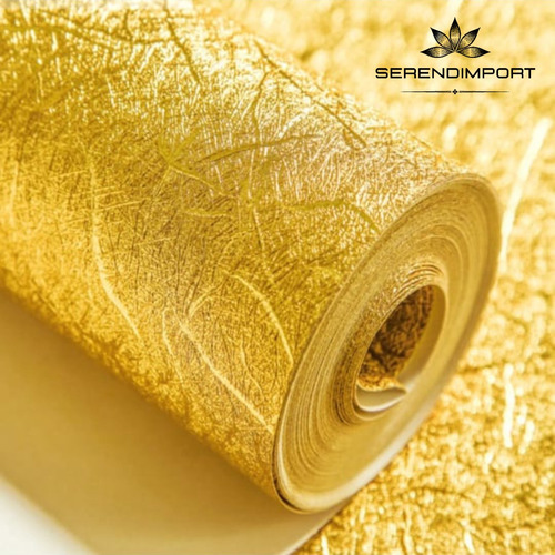 Papel Tapiz Para Pared Dorado Con Relieve Adherible