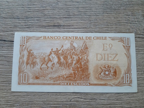 Imagen 2 de 3 de Billete 10 Escudos Chile