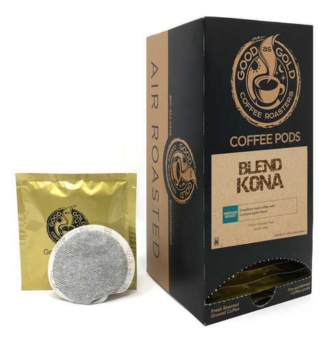 Kona Blend - Capsulas De Cafe Good As Gold Coffee (1 Caja/18