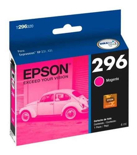 Imagen 1 de 4 de Cartucho De Tinta Epson T296320 296 Magenta Original