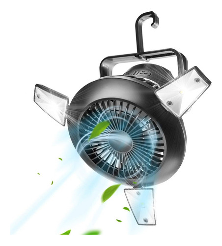 / Ventilador De Acampamento Com Luzes Led, Barraca Solar,