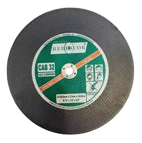 Disco De Corte 12'' X 1/8 X 3/4 Redescor Com 25 Peças Cor Preto