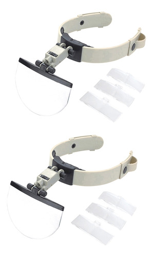 Juego De 2 Gafas Con Lupa Con Diadema Y Luz Led