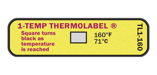 1 Temp Thermolabel 160 °f 71 °c Temperatura Etiqueta