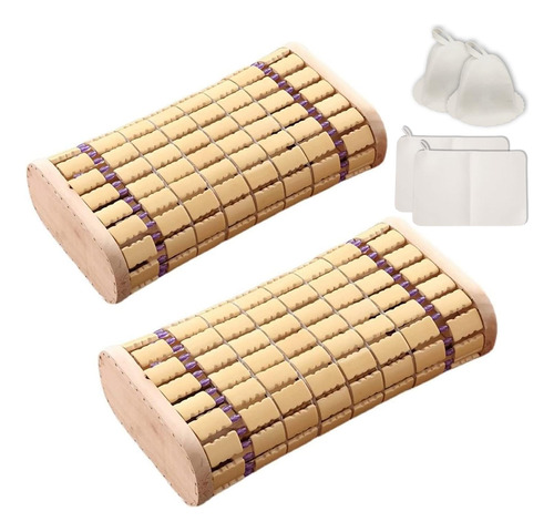 Bestnewie Almohada De Sauna De Madera Y Bambu Con Gorro De S