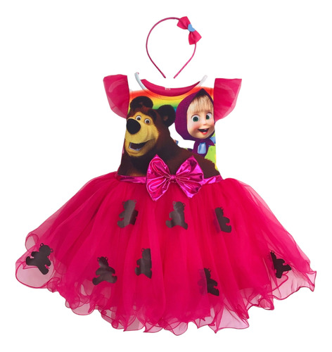 Disfraz Vestido Bebé Niña Masha Y Oso Pepa Peppa Pig Navidad Fiesta Con Diadema Cumpleaños