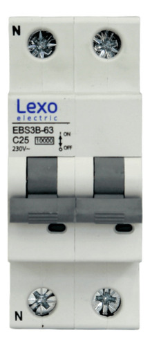 Pack 3un Automatico Bipolar Lexo 2x25a 10k C Certificado Sec