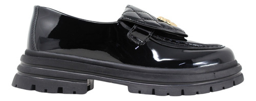 Zapato Mocasín Plataforma De Charol Negro L5 Para Mujer