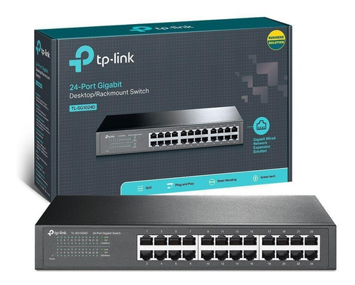 Switch Rack 24 Portas Giga 10/100/1000mbps Tplink Tl-sg1024d