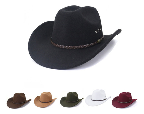 Sombrero Vaquero Texan Fashion 100% Lana Unisex Horma