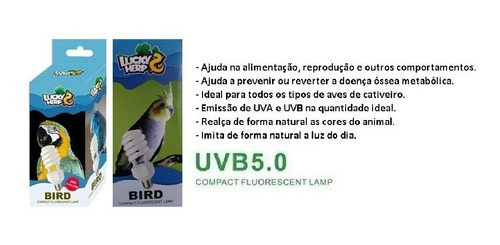 Imagem 4 de 5 de Lampada Uva/uvb 2.4 20w Para Aves E Pássaros