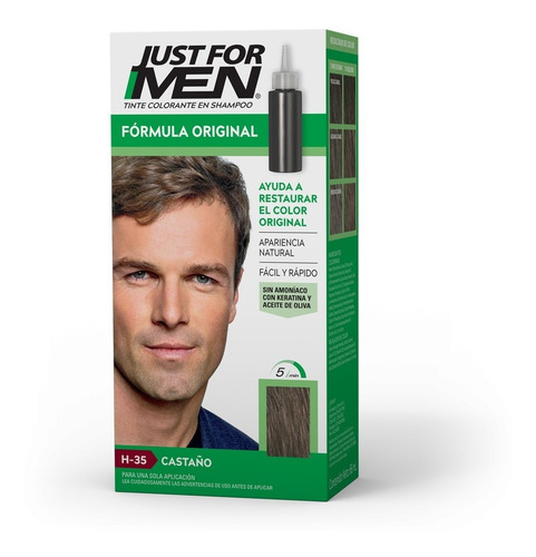 Imagen 5 de 5 de Just For Men Tintura En Shampoo Para Cabello Cubre Canas