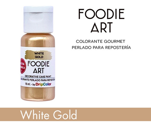 Colorante Comestible Crema White Gold Foodie Art Repostería 