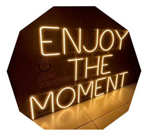 Cartel Enjoy The Moment En Neón Led Deco / Frases / Luminoso