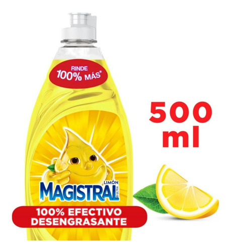 Imagen 1 de 1 de Lavaloza Concentrado Magistral Limón 500 Ml