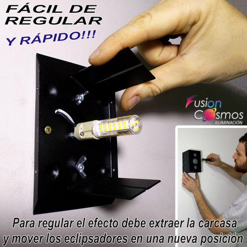 Imagen 7 de 10 de Tortuga Hierro Pared Farol 10 Efectos Moderno P/ Led Fabrica