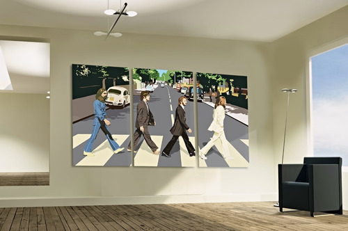 Cuadros Tripticos Modernos Abbey Road De 80 X 150 Cm