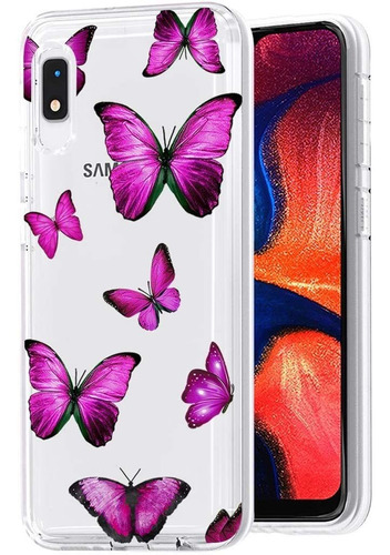 Funda Para Samsung Galaxy A10e - Transparente/mariposa
