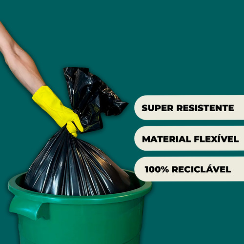 Sacos De Lixo 20 Litros Preto Resistente 100un Antivazamento