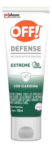 Repelente De Insectos Off Defense Extreme Gel X 100 Ml