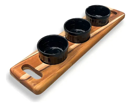Tabla de aperitivos de 40 x 10 pulgadas con salsas para patés y salsas