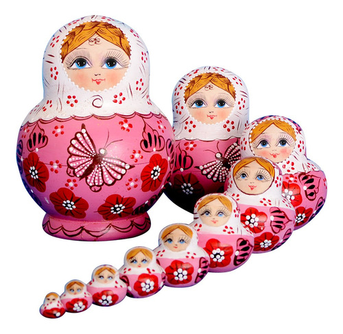 Yakelus 10 Munecas Rusas Matryoshka Hechas A Mano01071