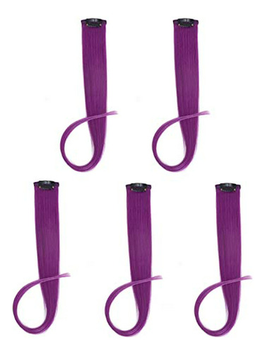 Extensiones De Pelo Humano Con Clip Morado, 100% Cabello Hum