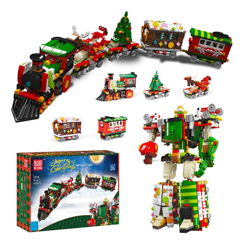 Mould King Christmas Kids Toys Tren Transformar Juguete Rega