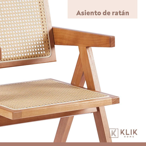 Silla Butaca Chandigarh Madera Rattan Klik