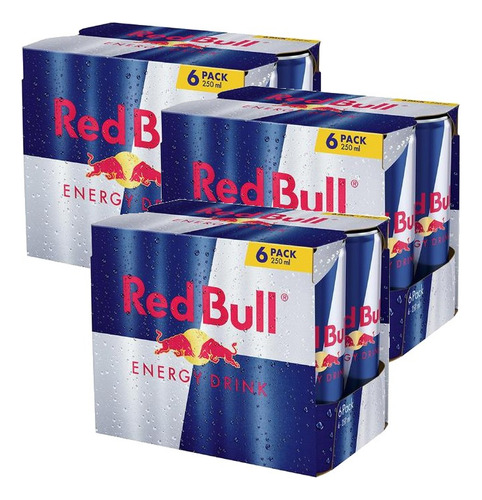 3 Red Bull Bebida Energizante 250ml X 6 - mL a $455