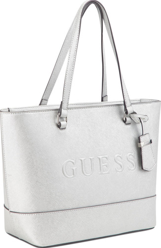 Bolsa Para Mujer Cierre De Cremallera Color Plateado Guess