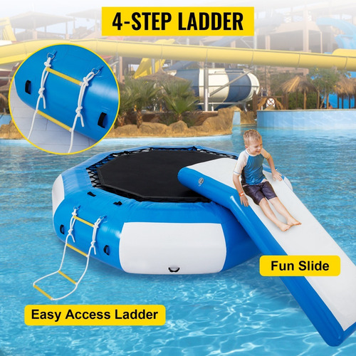 Vevor Trampolín De Agua Inflable Acolchado Pvc 3.1m 400kg Lona de salto Azul