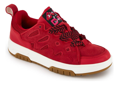 Tenis Urbano Andrea Tipo Low Top Para Mujer Color Rojo