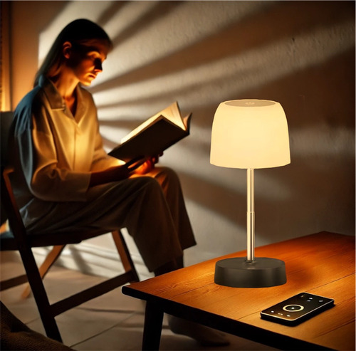 Lámpara Led Escritorio Portátil Recargable Habitación Mesa Metálica Blanco