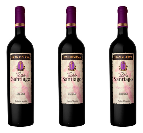 Vino Patron Santiago Gran Reserva Malbec Caja 3x750ml