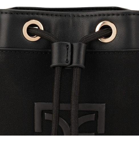 Bolsa Drawstring Cloe Abarami Mediano Color Negro