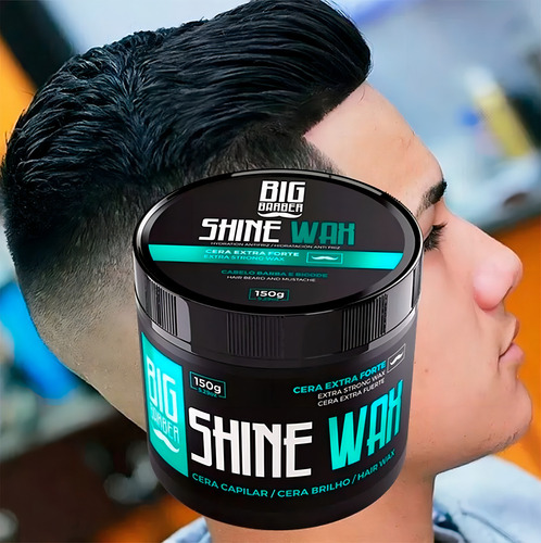 Kit 12x Cera Modeladora Cabelo Shine Wax Brilho Big Barber